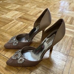 Badgley Mischka Jewel Satin Evening Heels Size 10